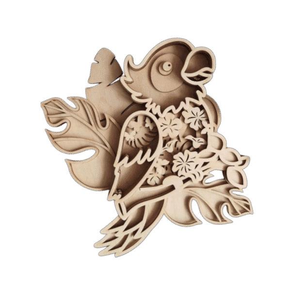 Papuga w zestawie z farbkami ( 6kolorów+pędzelek)