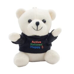 Miś brelok , biały - twój napis na koszulce