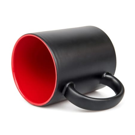 Kubek czarny matowy  (czerwony) - grawerowany obrazek, napis