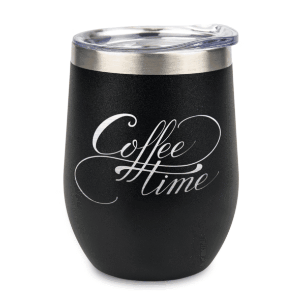 Kubek stalowy  Wine Cup - czarny z własnym logo lub dedykacją