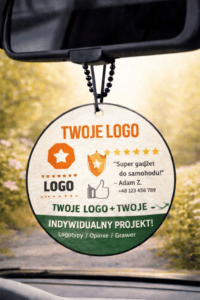 zawieszka zapachowa do auta z logo firmy